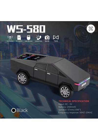 Wster Ws-580 Music Car Speaker Cybertruck, Led