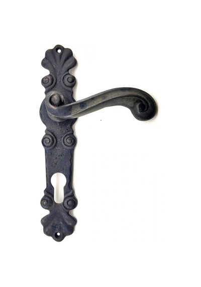 Hubrendy Kargo Antika Tarz Dekoratif Pirinç Okyanus Banyo Kapı Kolu - 230x46 Mm, Oksit