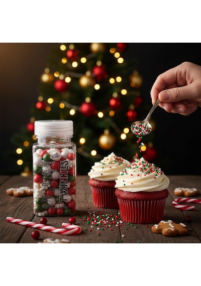 Kırmızı Yeşil Cupcake Ve Pasta Süsleme Şekeri 100 G Dekor Şekeri