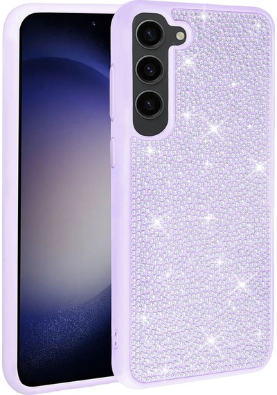 Noktaks - Galaxy Uyumlu S23 Uyumlu - Kılıf Parlak Taşlı Tasarım Ston Kapak - Lila - T27001 Lila