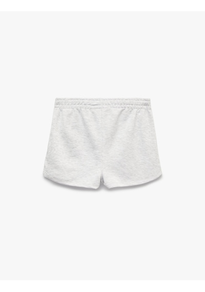 Koton Düğme Detaylı Beli Lastikli Şort Pijama Altı Gri Melanj 7wlk80029mk
