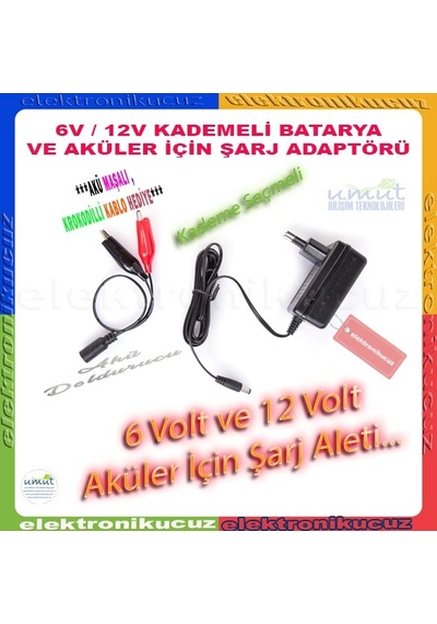 12 Volt Akülü Arabalar Için Jeep Motor Atv Aküsü Şarj Aleti