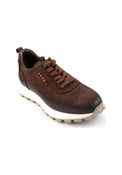 Bambi Kahve Hakiki Deri Erkek Sneaker E01011034701