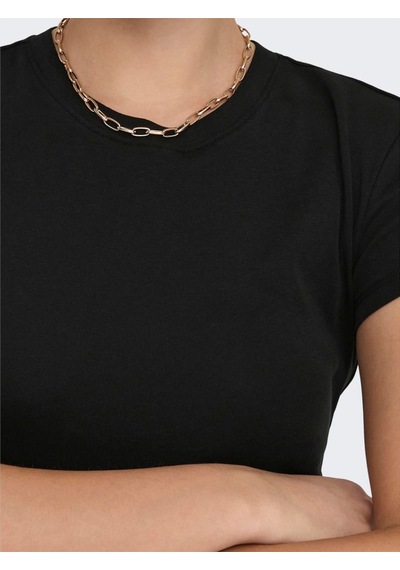 Only Onlelına S/s O-neck Short Top Jrs Noos Kadın Siyah Bluz - 15320229 Siyah