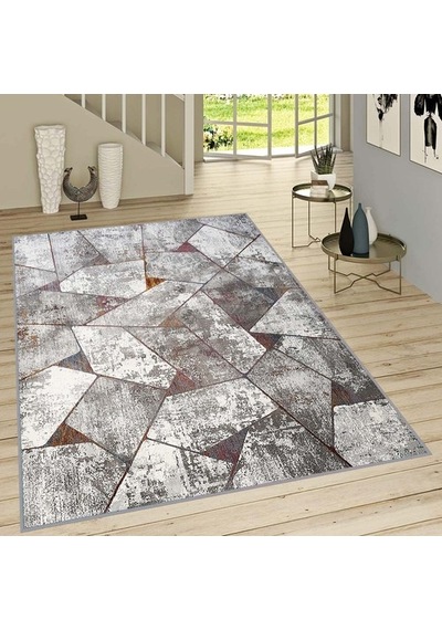 Rovigo Home Dijital Baskı Kaymaz Taban Salon Halısı Rvg1032 Çok Renkli