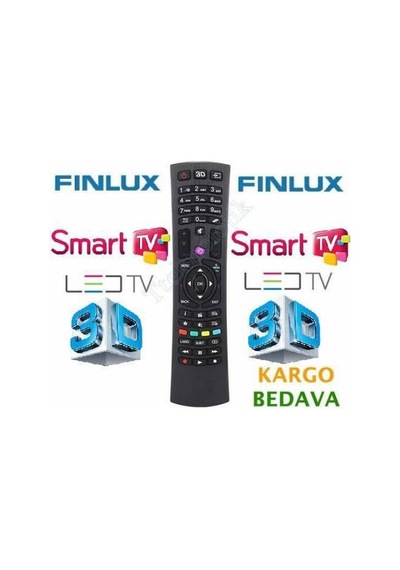 Finlux Uyumlu  3D Smart Full Hd Uydulu Televizyon Kumand 2 Adet Pil Hediy