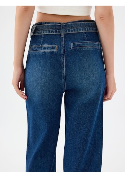 LOFT Crop Wide Leg Regular Fit Kadın Pantolon Lf2041775 Q1.v1 Denim