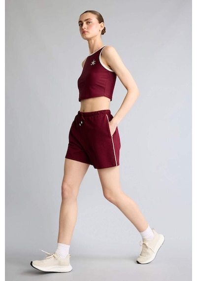 Defacto Pamuklu Standart Fıt Sporcu Kısa Paça Modal Bordo Şort H1990ax26aubr115 Bordo-br115