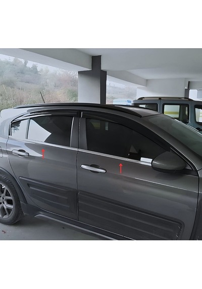 Ebal Otomotiv Fiat Egea Cross Krom Cam Çıtası 4 parça 2015 ve üzeri P.Çelik