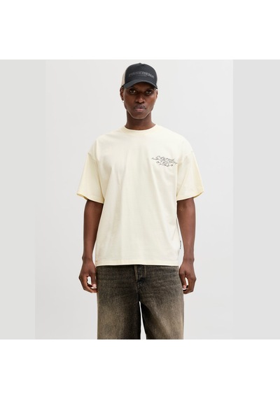 Jack & Jones Dust Script Erkek Krem Tişört 12292982-stcn Krem