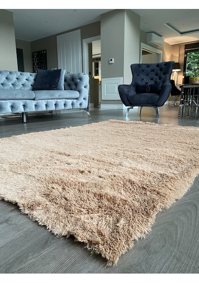Tavşan Camel Yumuşak Dokulu Peluş Halı Dikdörtgen