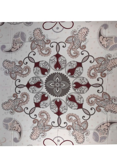 Mim Eşarp Mısırlı Eşarpları Mısırlı Eşarp Alize Krep Etnik Desenli Eşarp 140x140 Cm Krem - Kahve