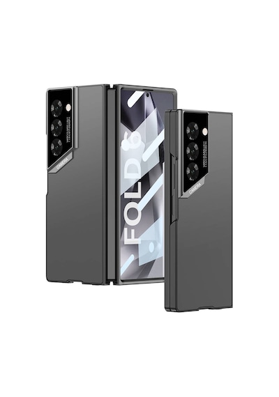 Galxy Uyumlu Z Fold 6 Kılıf Ultra İnce Kamera Korumalı Sert Rubber Zore 3. Seri Procase Kapak-siyah Siyah