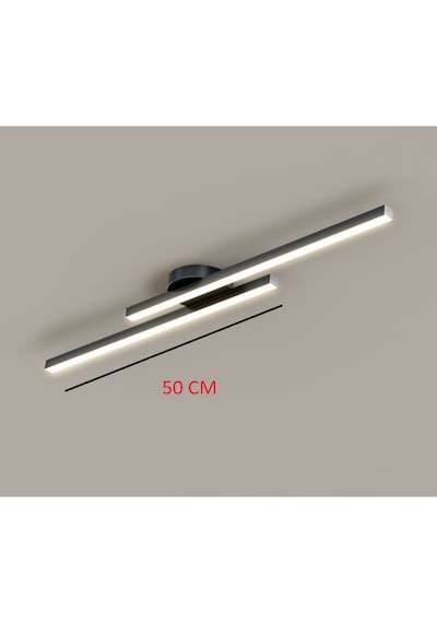 Laaysa Modern Tavan Aydınlatması Günışığı Led Lineer Avize İkili 50cm Çubuk Uzunluğu Toplam Uzunluk 70cm Siyah