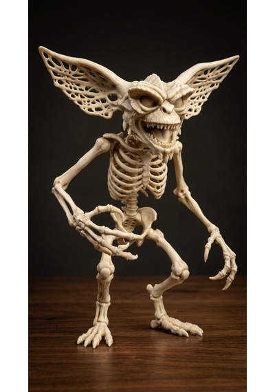 Tam Boyutlu Gremlin İskelet Figürü Gotik & Fantastik Dekoratif Heykel