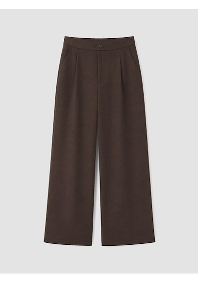 Lcw Modest Kahverengi Loose Fit Kadın Pileli Kumaş Pantolon
