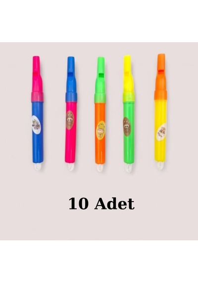 10 Adet Plastik Kuş Dili Düdük