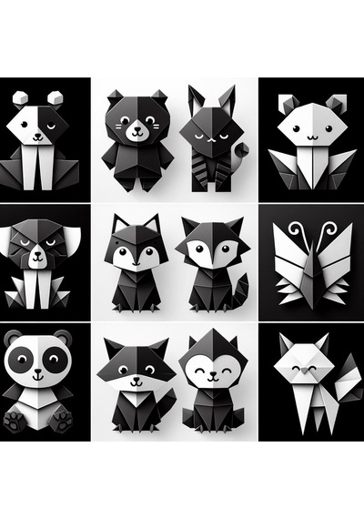 Origami Kağıdı, 500 Adet Siyah Renk Origami Set 500lü Paket