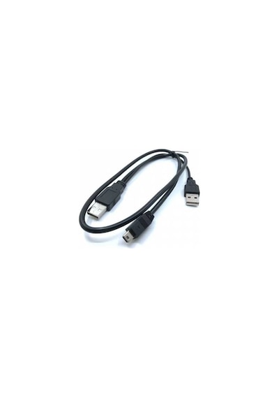 5 Pin Mini Usb Çift Usb Kablo 75 Cm Veri Aktarım Ve Şarj Kablosu -