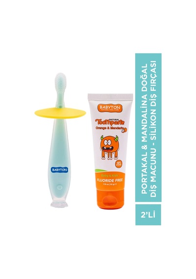 Set Portakal & Mandalina Diş Macunu - Silikon Diş Fırçası