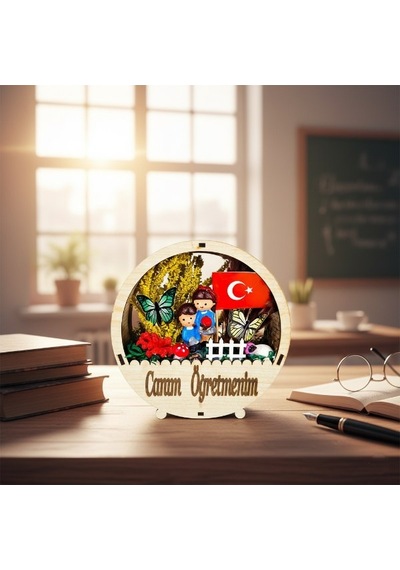 Premium Ofis Dekoru Dekoratif Obje Hatıra Eşyası Yuvarlak Saksı Teraryum - Öğretmenler Günü Hediyesi Çok Renkli