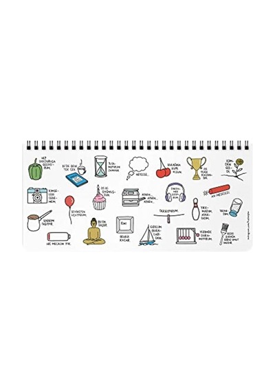 Hisli Şeyler 13x27 Spiralli, Stickerlı Haftalık Planner - Zirvedeyim Canım Duymuyorum, Renkli