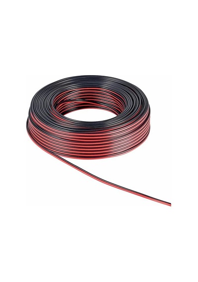 Aksan Çiftli Hoparlör Kablosu 50 Metre 2x1mm Siyah Kırmızı