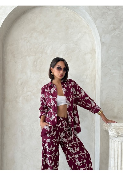Verymoda Nakışlı Gömlek F1951 Bordo