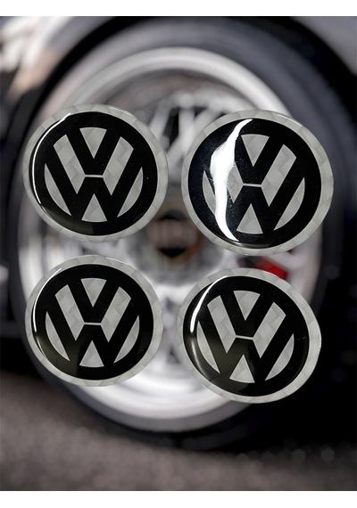 Volkswagen Jant Göbeği Damla Etiket 4 Lü Oto Universal Jant Göbeği 3d Jant Arması Damla Sticker Seti2 Çok Renkli