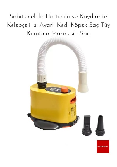 Pakeway Isı Ayarlı Kedi Köpek Saç Tüy Kurutma Makinesi - Sarı