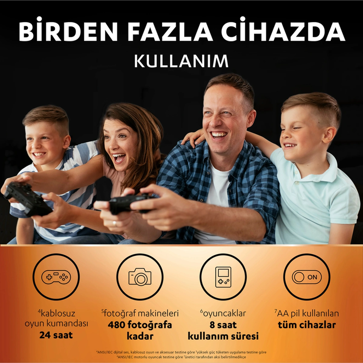 Şarj Edilebilir Aa 2500mah Piller, 4'lü Paket