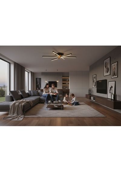 Nova 6 Silver Led Tavan Avize Kumandalı Dim Edilir Aşağı Işık Sarı Işık