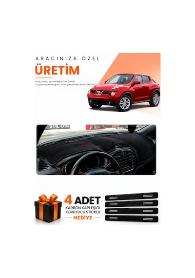 Nissan Juke 2010-2019 Uyumlu Torpido Koruma Örtüsü Oto Kılıfı - Siyah