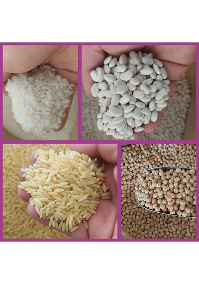 Kuru Fasulye 2 Kg Nohut 2 Kg Pirinç 2 Kg Şehriye 2 Kg Doğal Ve Katkısız Net 8 Kg