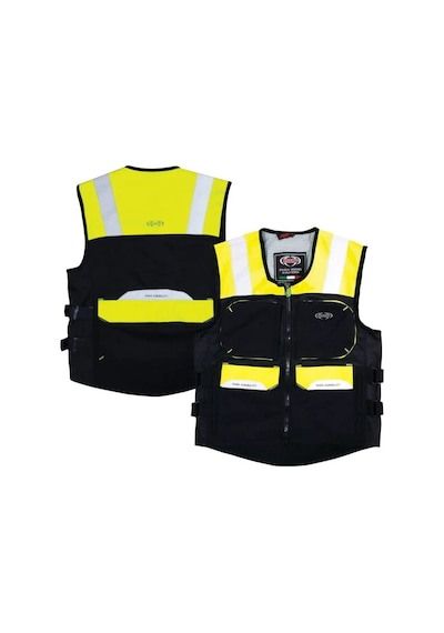 Motoanl Prosev Motosiklet Reflektörlü Çok Fonksiyon Cepli Yelek Sarı - Siyah