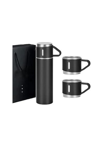 Paslanmaz Çelik Termos Renkli 3 Bardaklı 500 Ml Kutulu Set Genel