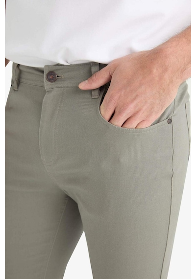 Defacto Slim Fit Dar Kesim Dar Paça Dokulu Pantolon E7959ax25augr169 Gri