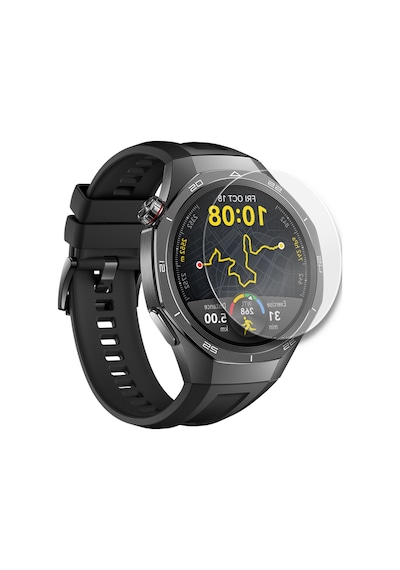 Huawei Watch Gt5 Pro 46mm Uyumlu Kolay Takılabilir Takma Aparatlı Temperli Cam Ekran Koruyucu