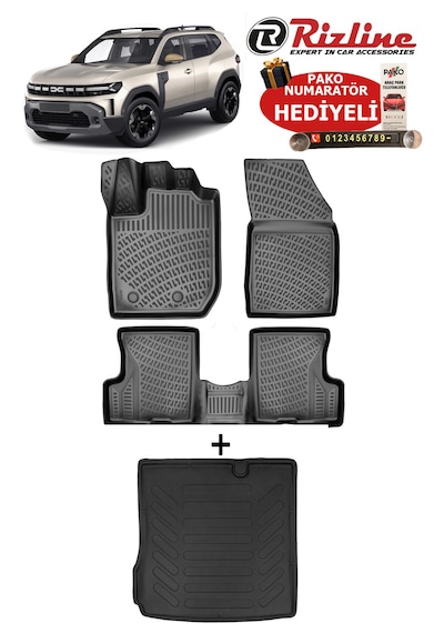 Dacia Duster 4x2 2023-2026 Havuzlu Paspas Ve Bagaj Havuzu Seti