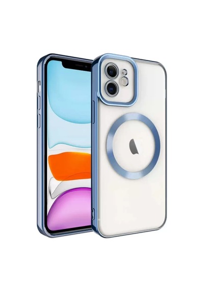 Newface Apple İphone 12 Kılıf Kross Magneticsafe Kapak - Sierra Blue Mavi