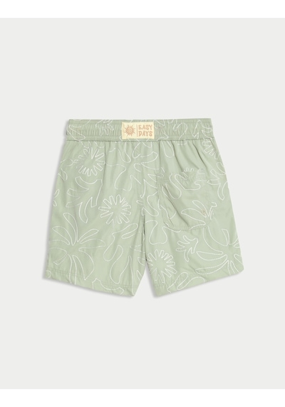 Marks & Spencer ​İşlemeli Yaprak Desenli Yüzme Şortu (2–8 Yaş)​ T88004012W Yeşil