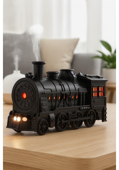 Dekoratif Tren Tasarımlı Buhar Makinesi Led Işıklı Sessiz Nemlendirici & Difüzör Siyah - 784005232