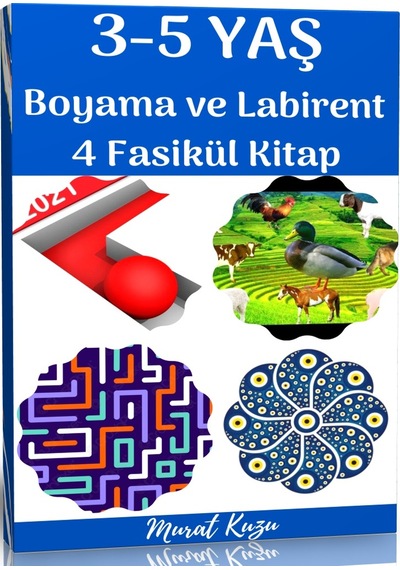 3-5 Yaş Boyama ve Labirent Kitap Seti 4 Fasikül Kitap