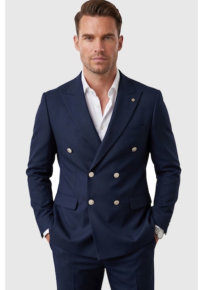 Deep Sea Deepsea Erkek Lacivert Slim Fit Kruvaze Takım Elbise Likralı Çizgili Dokulu Metal Düğmeli 2600820 Deep Sea Deepsea Erkek Lacivert Slim Fit Kruvaze Takım Elbise Likralı Çizgili Dokulu Metal Düğmeli 2600820