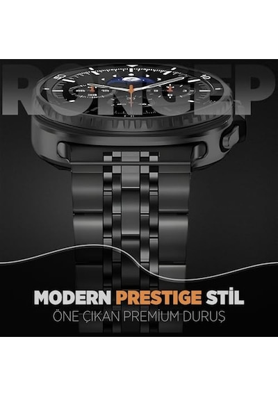 Samsung İle Uyumlu Prestige Model Çelik Kordon Galaxy Watch 8 44mm/40mm/classic 46mm İçin Katlanır Toka Mekanizmalı