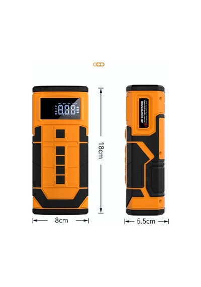 Tr Araç Akü Şarj Led Işık 8000mah 14.8v Hava Pompası 4 İn 1 Taşınabilir Akü Takviye Güç Bankası Genel