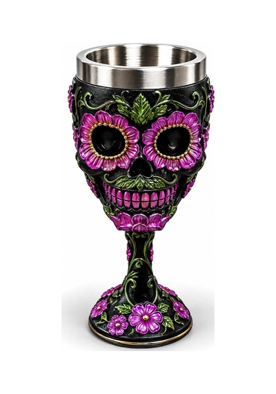 2 Adet 3d Day Of The Dead Şeker Kuru Kafa Desenli Çelik Kadeh Temalı Tasarım, Sugar Skull Tumbler, 18 X 7 Cm