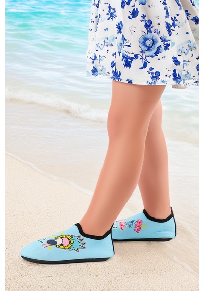 Kiko Kids Bird Havuz Plaj Kız Çocuk Deniz Ayakkabısı 8535 Mavi Mavi