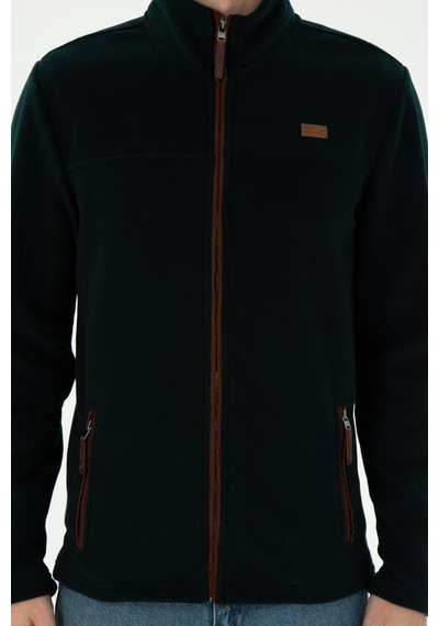U.S. Polo Assn.  Erkek Koyu Yeşil  Polar Örme Hırka 50290594-VR079