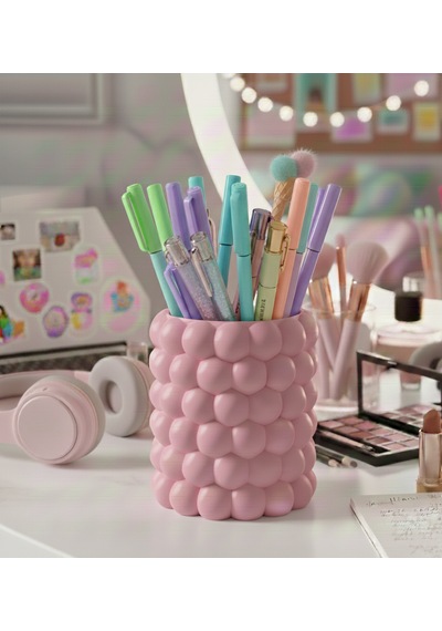 Kafs Store Bubble Kalemlik & Organizer Dekoratif Masa Düzenleyici Pembe